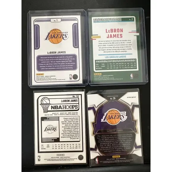LeBron James Lakers 4 Card Lot Donruss Hoops Select Green Parallel - Picture 2 of 2